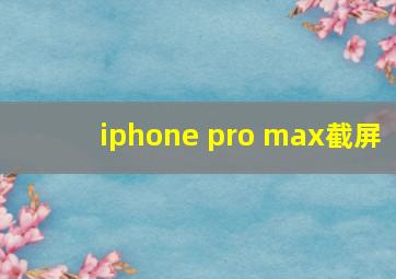 iphone pro max截屏